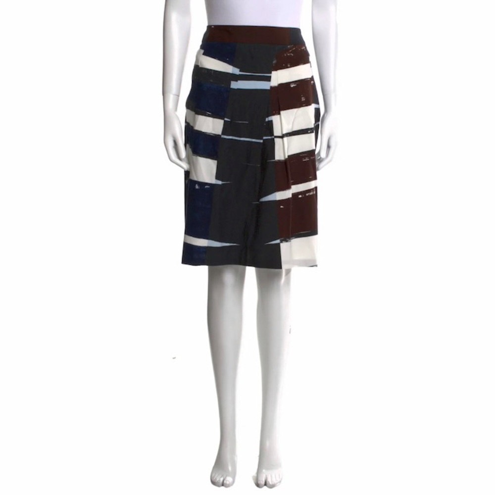Akris Punto Womens Color block Knee Length A Line Skirt Size 4